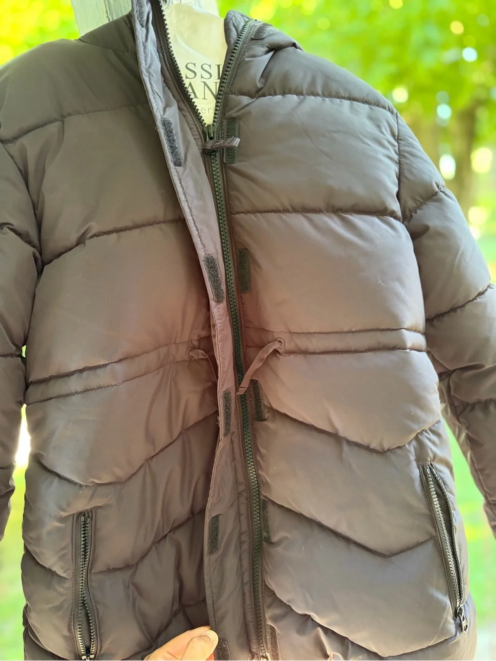 The Children's Place Black Puffer Jacket with Faux-Fur Trim Hood